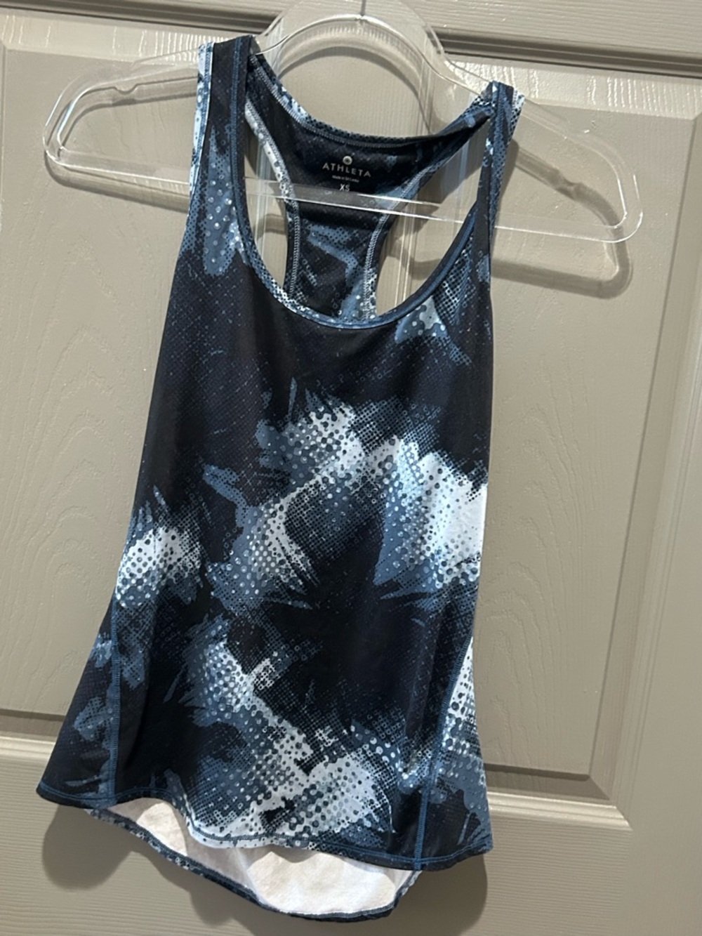 Athleta Blue and Black Racerback Performance Tank